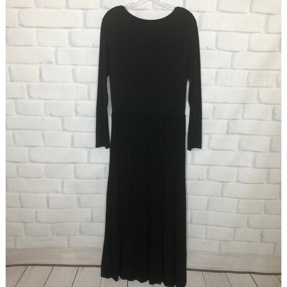Soft Surroundings Black Palamero Pleated Maxi Dress Size S - Picture 4 of 6